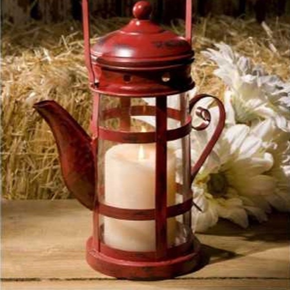 Distressed Tin metal Candle holder - Picture 3 of 3